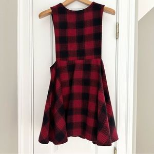 Plaid Overall Dress